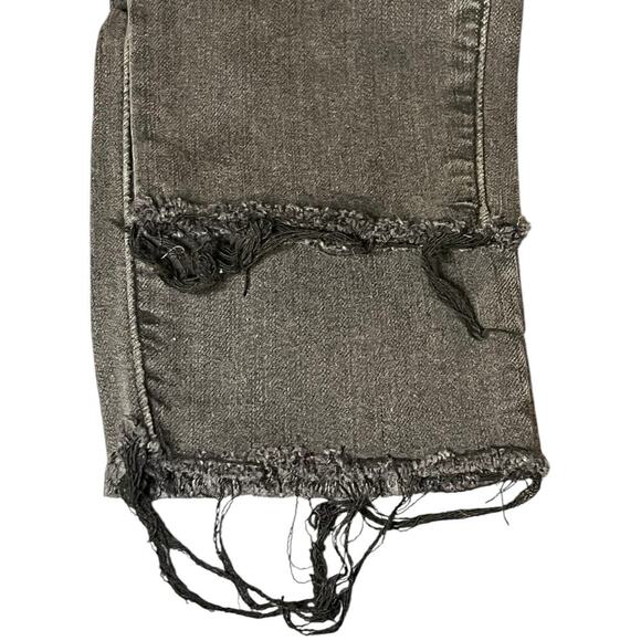 Madewell Jeans Womens 26 Black Skinny Ankle Raw Hem Mid Rise Black Denim Stretch - Picture 8 of 8